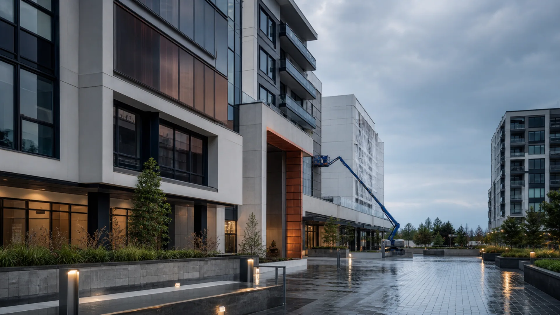 Illustrative commercial and strata property with planned facade access